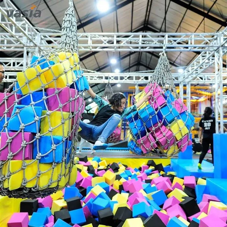 trampoline park with ball pit